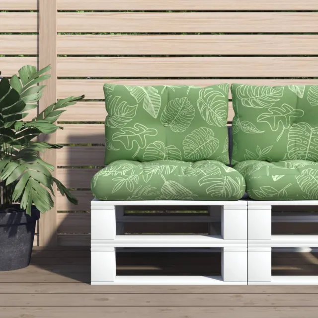 vidaXL Palletkussens 2 st bladpatroon oxford stof groen