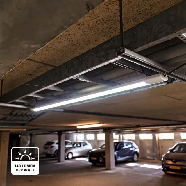 HOFTRONIC led batten 120 cm – 40 watt 5600 lumen 4000K neutraal wit – flikkervrij – polycarbonaat wit – ip20 – led tl armatuur binnenverlichting werkruimte garage