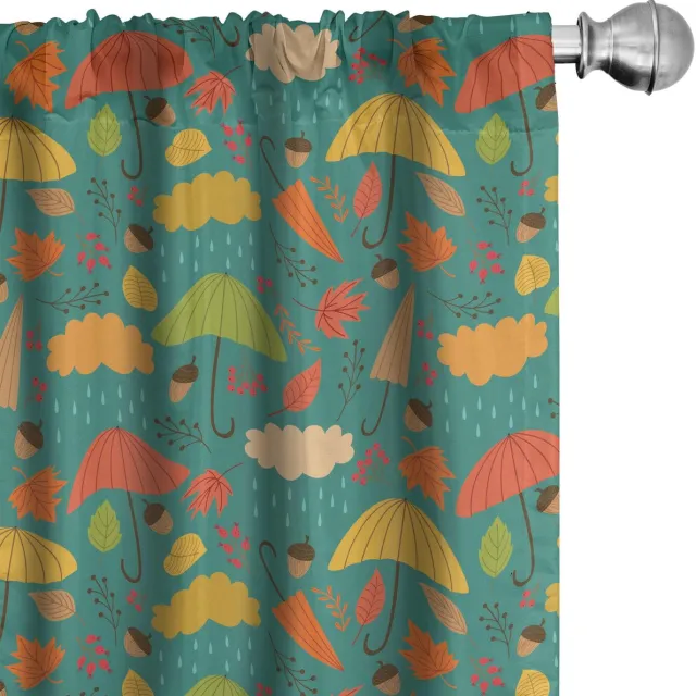 ABAKUHAUS Gordijnenset – Eikel Regen-Wolk, 2x75x245 cm, Microvezel Mehrfarbig