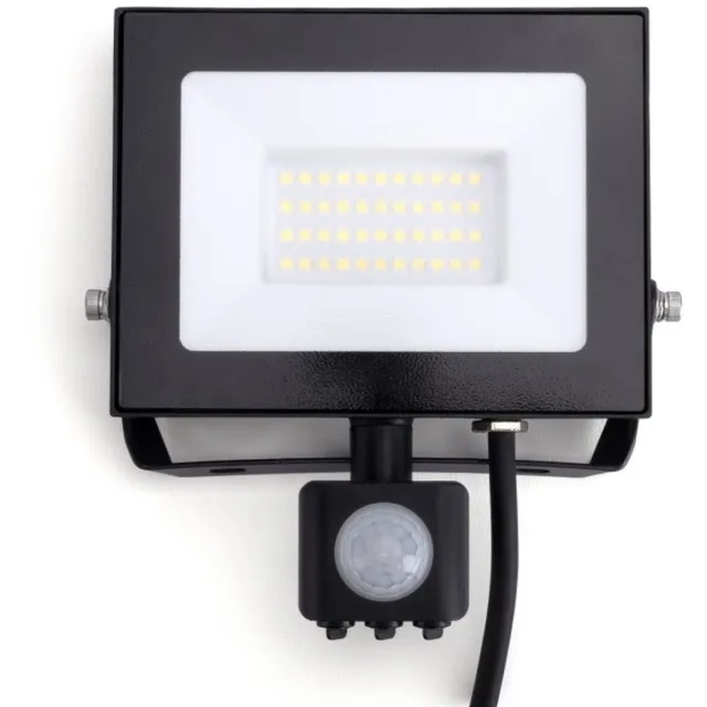 Integral LED Bouwlamp 30W 4000K Koel Wit 3000lm Zwart IP65 | met sensor | Geen fitting | 30 watt | 25.000 Branduren