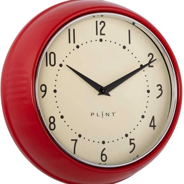 plint A/S - Retro wandklok - Rood - Quartz uurwerk