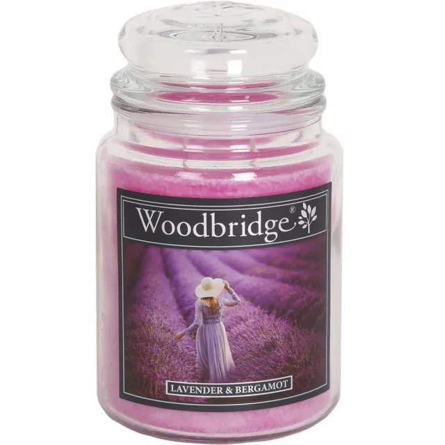 Woodbridge Geurkaars - lavendel en bergamot - geparfumeerd lavendel, lila paars