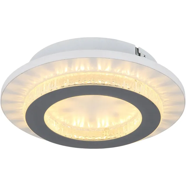 Globo Plafondlamp met instelbare lichtkleur Woonkamerlamp kristallen LED plafondlamp grijs wit, 12W 4700lm warm wit, neutraal wit, koel wit, DxH 20 x 5,5 cm