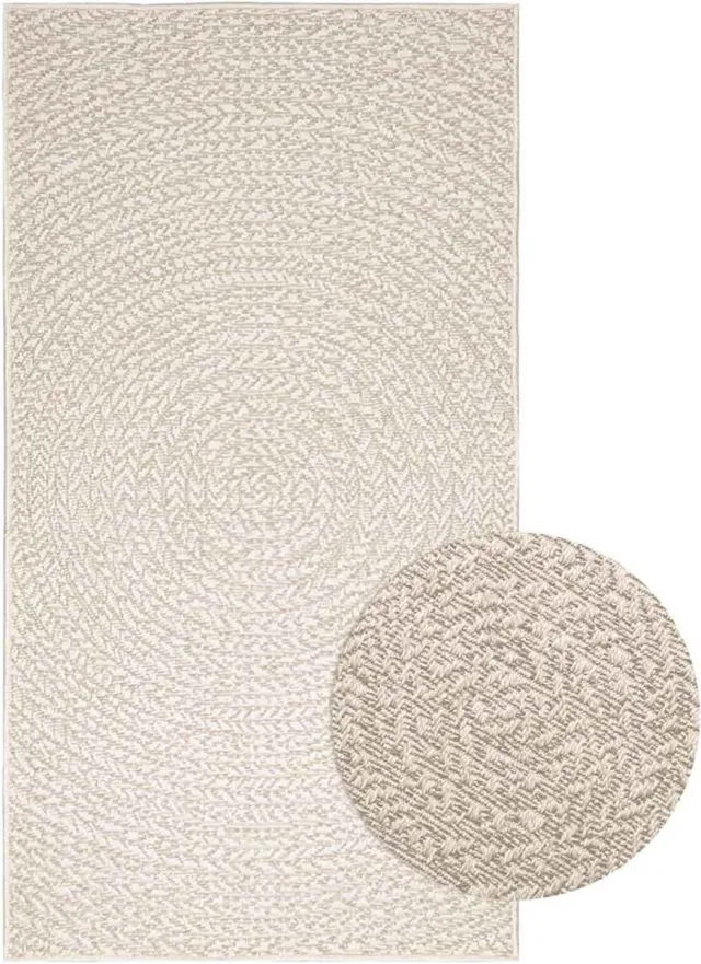 vidaXL Vloerkleed - ZIZUR - room - binnen - en - buiten - cm - jute - look crème