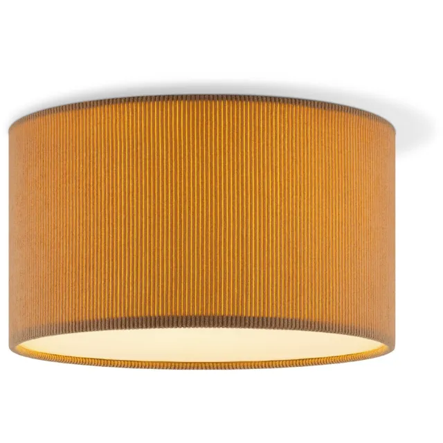 Home Sweet Home Corduroy Plafondlamp - Cilinder - Brown - Scandinavische stijl - ø30 x 17 cm - E27 Fitting - Geschikt voor Woonkamers en Bruin