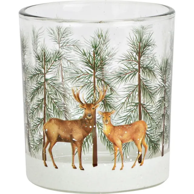 G. Wurm Glazen Waxinelichtjeshouder kerstdecoratie, bruin (B/H/D) 7x8x7cm Green;Brown;Transparent