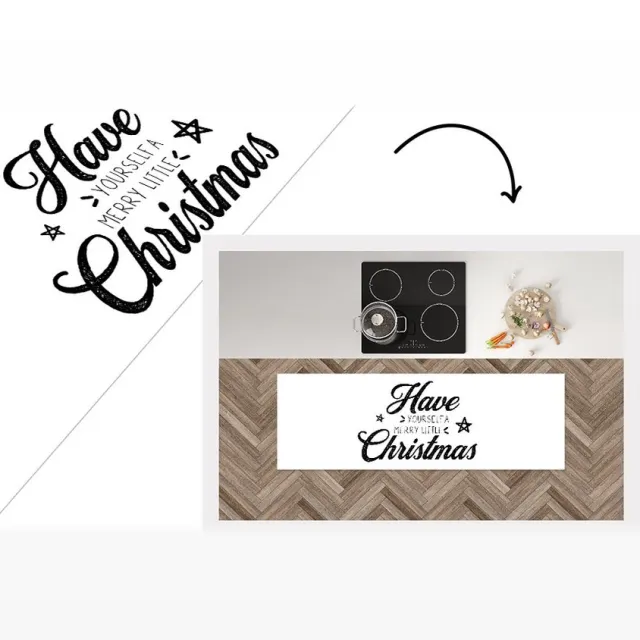 KitchenYeah Keukenloper - Loper keuken - Have yourself a merry little Christmas - Quotes - Spreuken - Kerst - Keukenloper vinyl Multicolor