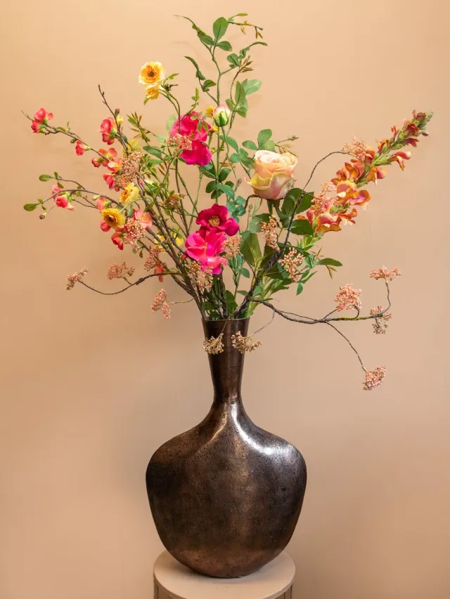Roselin Deco Boeket kunstbloemen De Luxe – Luxe zijden bloemen – Stijlvol kunstboeket van 80 cm hoog Roze