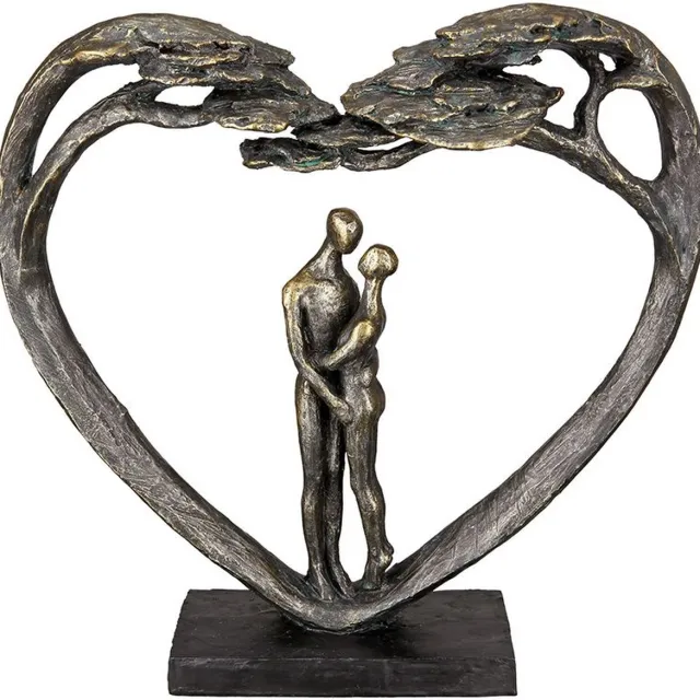 Gilde sculptuur geborgenheid vind thuis - bronskleur - polyresin - 8x32x31