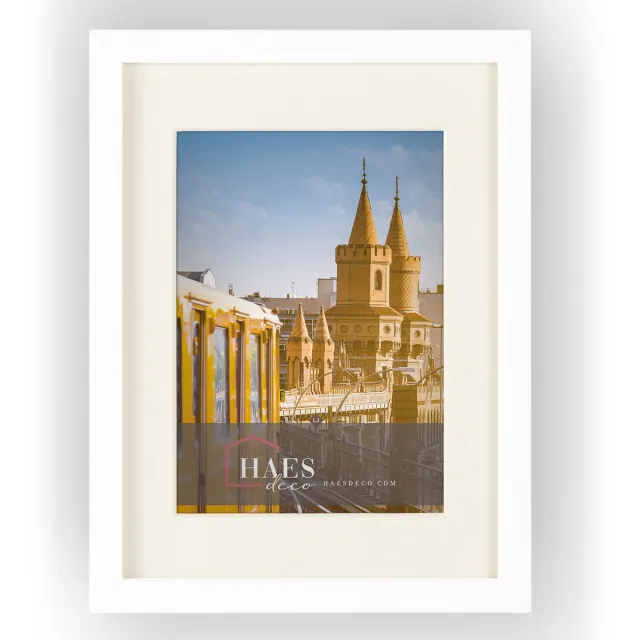 HAES deco Fotolijst Berlin wit met passepartout voor foto formaat 10x15 en 15x20 - SP12220