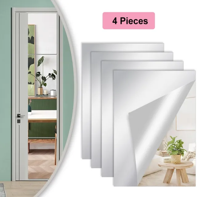 CHOOLY Zelfklevende Glazen Spiegel 40x30cm - Super HD Reflectie zonder Vervorming - Plakspiegel met Sterke Kleefpads - Gepolijste Rand - Voor Badkamer Slaapkamer Woonkamer Kantoor Gym TRANSPARENT