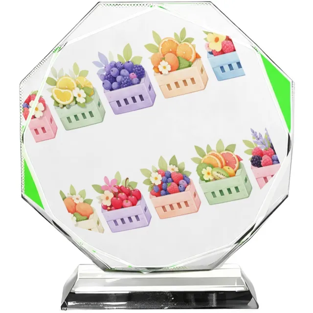 Mr Cadeautjes Fotokristal hexagon - design Een verfijnde reeks seizoenscomposities met een charmante, c | cadeau Wit