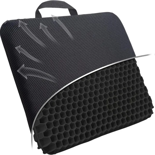 JMZR® Gelkussen voor Zitontlasting - Zitkussen - Ergonomisch Kussen voor Stoel Zwart