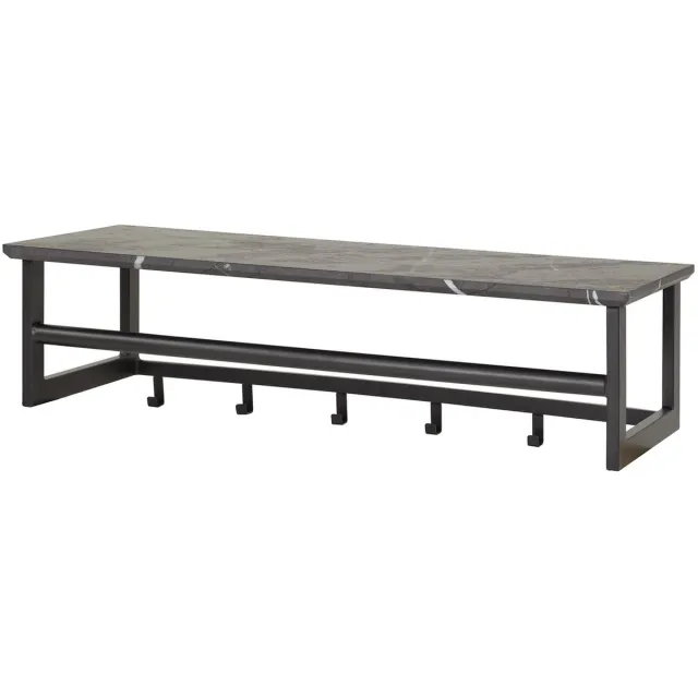 Giga Living Giga Meubel Kapstok Roede - Zwart Metaal - 6 Haken - 80x30x24cm