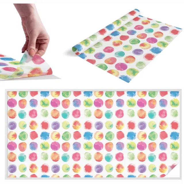 TULUP Raamfolie Anti inkijk - Kleurrijke cirkels Melkglas Folie - 200x100 cm - Veelkleurig Anti inkijk Raamfolie Glas in Lood - Zonwerende Raamfolie - Voor de slaapkamer, woonkamer en hal. - Privacy Folie Raam Glas in Lood Veelkleurig - Kleurrijke cirkels