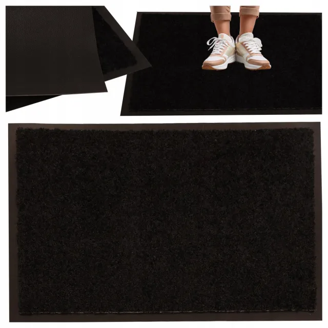 Allvo Antislip Deurmat 60x90cm met rand - Duurzaam en veilig Zwart
