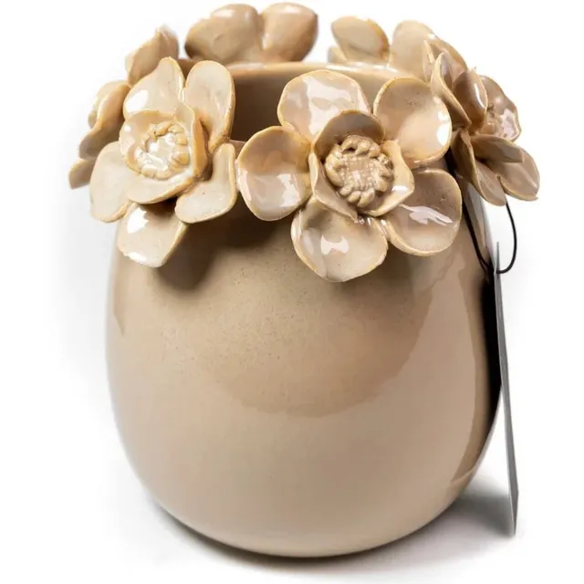 Villa Pottery Vaas Jolie 4 Mosterd Geel reactief 14x14x16