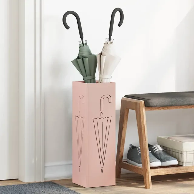vidaXL Regen paraplu standaard Roze 15,5 x 15,5 x 49 cm Staal