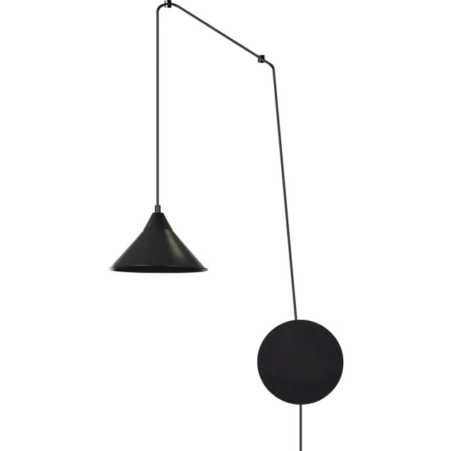 Emibig Joensuu 1L wandlamp pendellamp zwart 1x E27 - Perfecte architectverlichting voor elke ruimte Zwartachtig