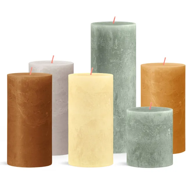 Bolsius kaars Rustiek Nordic Ambiance (set van 6) Multi groen