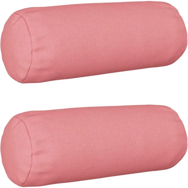 vidaXL Dekenkussen - 2 - st - HEERLEN - Roze - Diam. - 15 - x - 40 - cm - Stof
