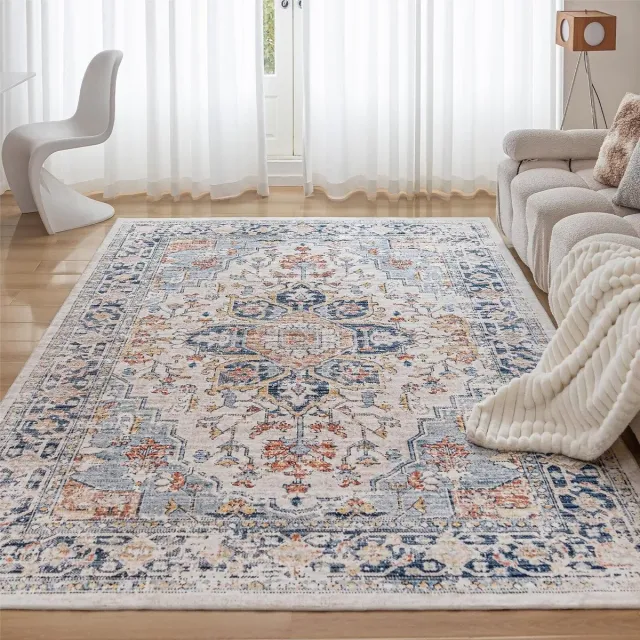 Unyqoos ® Zacht en Antislip Wasbaar Tapijt voor Woonkamer en Slaapkamer - Vintage Stijl, Meerdere Kleuren Kleurjik