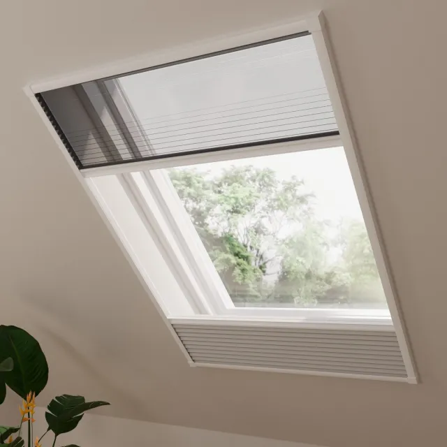 DTCH Dakraam hor plissegordijn Multi - Verduisterend - Grey - 100 x 160 Grijs
