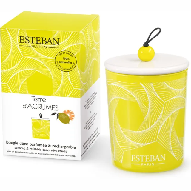 Esteban Classic Terre d'Agrumes Geurkaars decoratief 180gr Geel