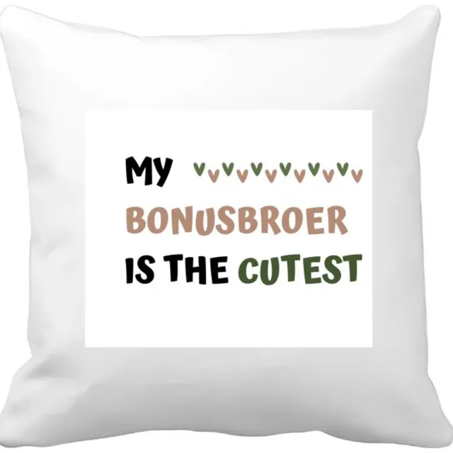 Akyol my bonusbroer is the cutest Kussen hoes - Broer - schattige bonusbroer - verjaardagscadeau - verjaardag - cadeau - cadeautje voor broer - broer artikelen - kado - geschenk - gift - 40 bij 40 cm Multicolor