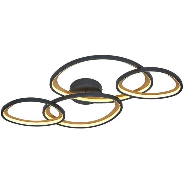 Trio SIVO - Plafondlamp - Zwart mat - incl. 1x SMD 44 W