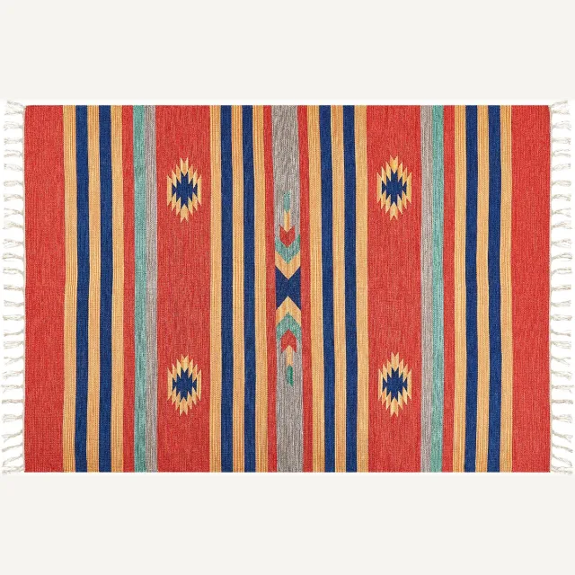 Beliani HATIS - Vloerkleed - Meerkleurig - 140 x 200 cm - Katoen