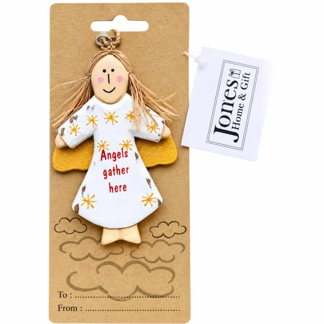 Jones Home&Gift Kerstdecoratie - Jones Home and Gift - Engel - Decoratiehanger - Gift - Kerst - Kerstengel wit