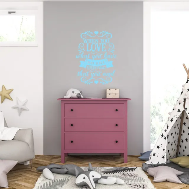 MC Living Muursticker - When You Love What You Have - 58 x 76 - Licht Blauw