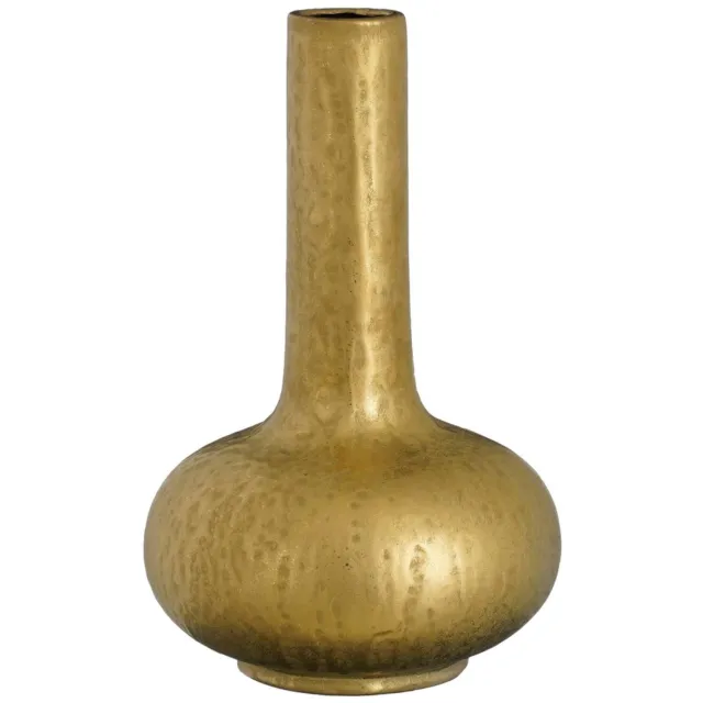 Mica Decorations Bloemenvaas Milly - goud - keramiek - D24 x H36 cm - smalle hals - flesvaas Goudkleurig