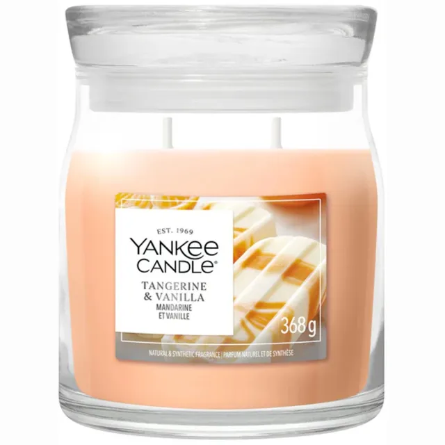 Yankee Candle Tangerine & Vanilla Medium Jar - tot 50 branduren Oranje