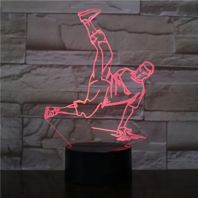 MC Living 3D Led Lamp Met Gravering - RGB 7 Kleuren - Breakdancer
