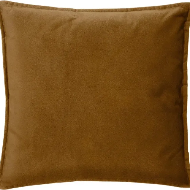 Atmosphera Bank/sierkussens huiskamer Sophia - 52 x 52 cm - Goud/bruin - polyester - met rits Goudkleurig