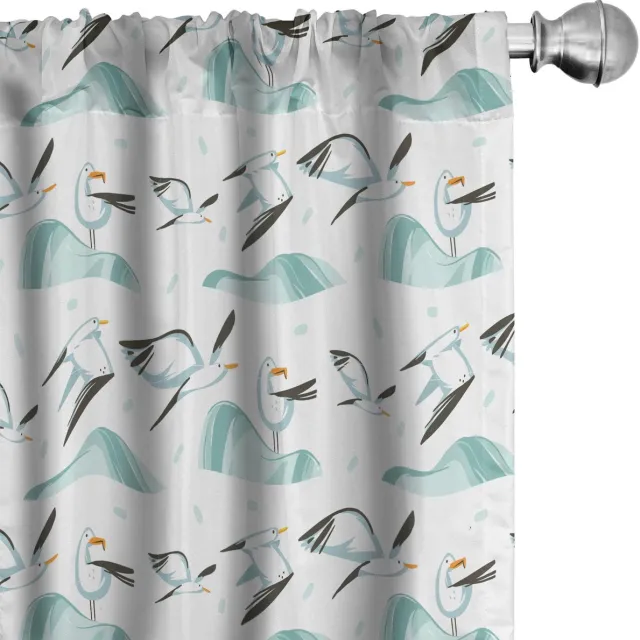 ABAKUHAUS Vogelgordijnen – 2x75x175 cm – Microvezel – Teal Olijfgroen Teal Olivgrün