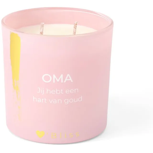 O'Bliss Candle XL - Oma hart van goud Roze