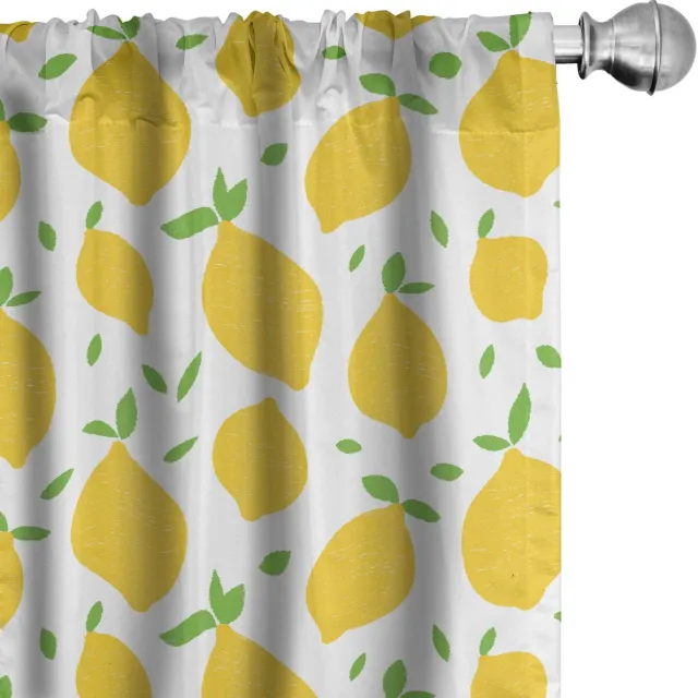 ABAKUHAUS Citroenkleurige gordijnen – 2x75x175 cm – microvezel, halfdonker Lime Green Earth Gelb