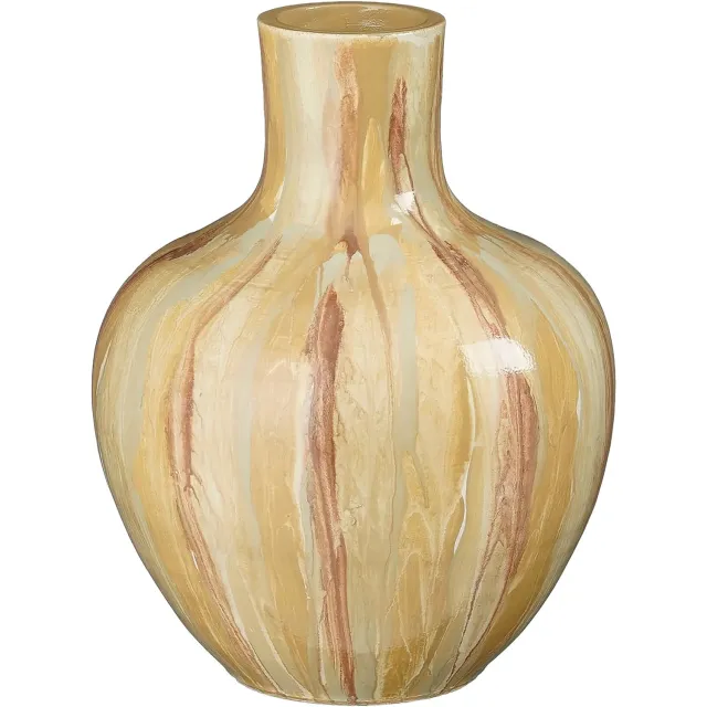 Goossens Vaas Nigel - bruin - keramiek - 28 x 35 x 28 keramiek licht bruin