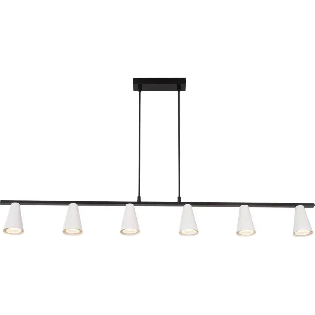 Glitzerlife Hanglampen - Modern design - hanglamp eetkamer verstelbaar - 6xGU10 - metalen pendellamp - Ø110cm - wit - hanglampen eetkamer woonkamer