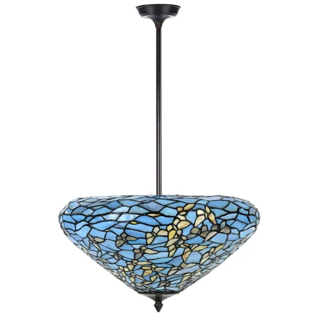 Coloured by Art Tiffany up-light Hanglamp Fly Away - Art Deco Trade Lichtblauw