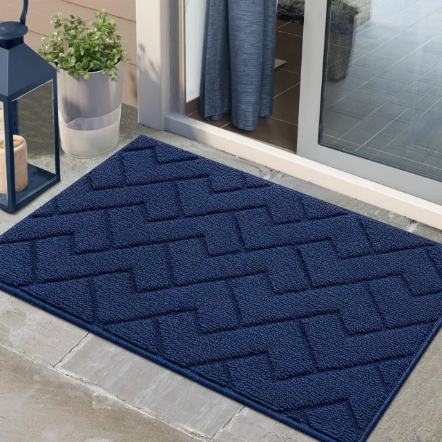 Famanu Deurmatten Binnen Duiten Schoonloopmat Vuilschraper,Antislip, Machinewasbaar,Waterabsorberend, entree deurmat voor voordeur, gang, entree, keuken, slaapkamer (Blue, 60x90cm) blauw