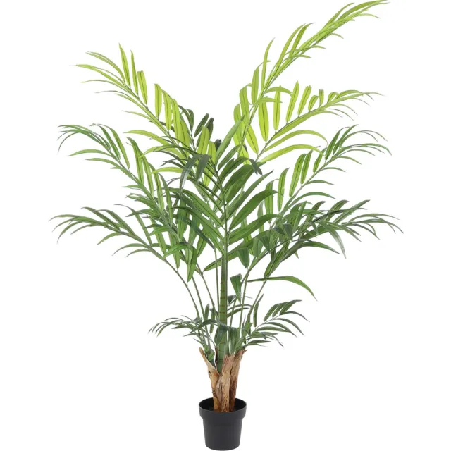 Kunstpalm Kentia | 180cm -Breedblad Areca Kunst palm- Nep palmplant - Volle Groene Kunstplant Deluxe Donkergroen