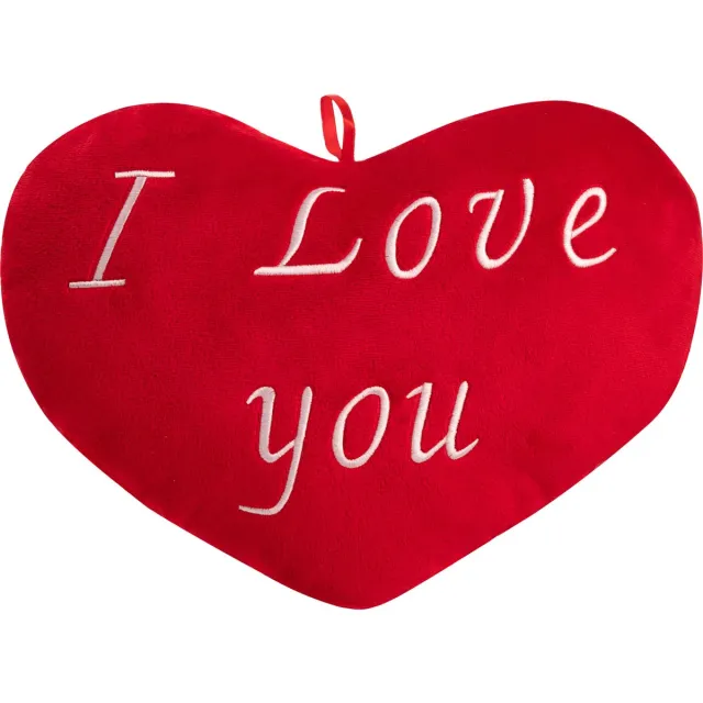 deuba Valentijn- kussen- valentijnscadeau- kussen- I Love You- hartkussen-rood-sierkussen-knuffelkussen- 32cm