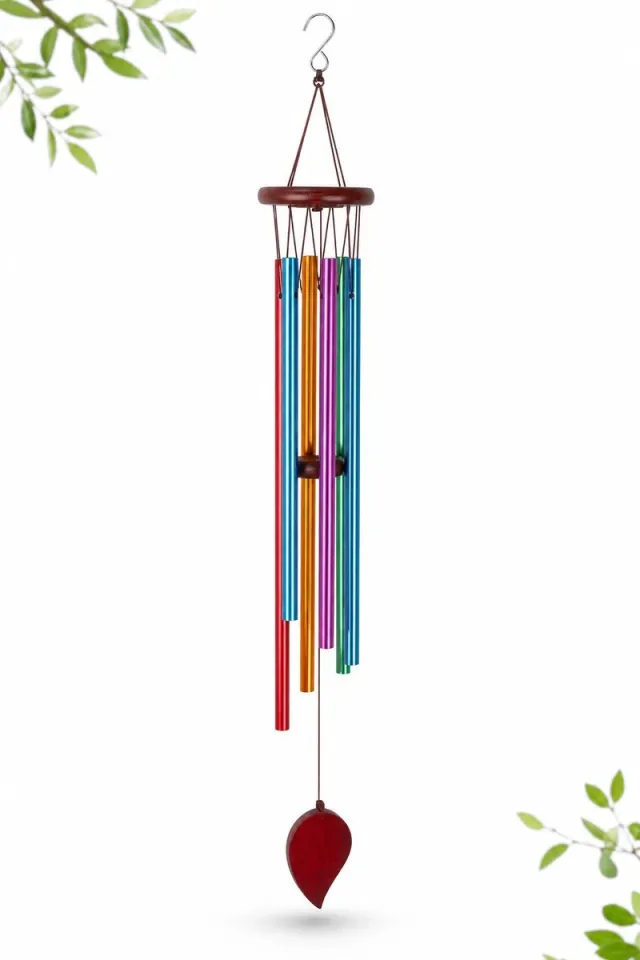 VHV Windgong - Kleurrijke Tuin Windgong met 6 Aluminium Buizen - Decoratie voor Balkon, Terras en Tuin