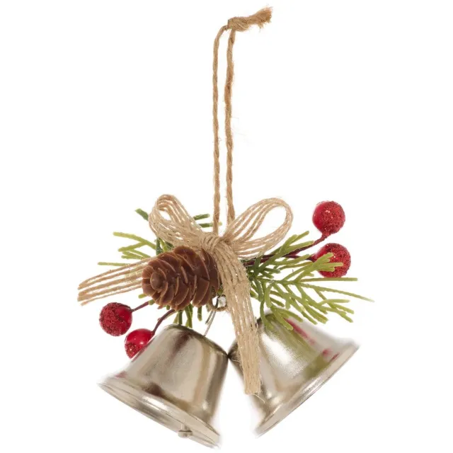 Feeric lights & Christmas Kerstboomversiering op een standaard met metalen belletjes, 7 cm Argenté