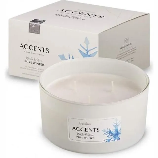 medina Bolsius Geurkaars Accents Pure Winter 13,7 Cm Glas/Wax wit