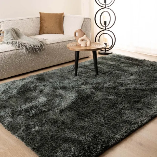 Tapeso Shaggy vloerkleed - Meadow blauw 140x200